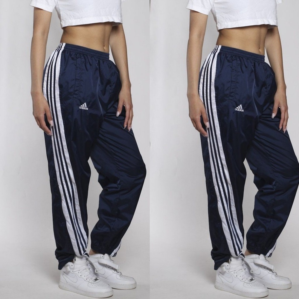 Adidas Blue Vintage Windbreaker Track Pants Sz M